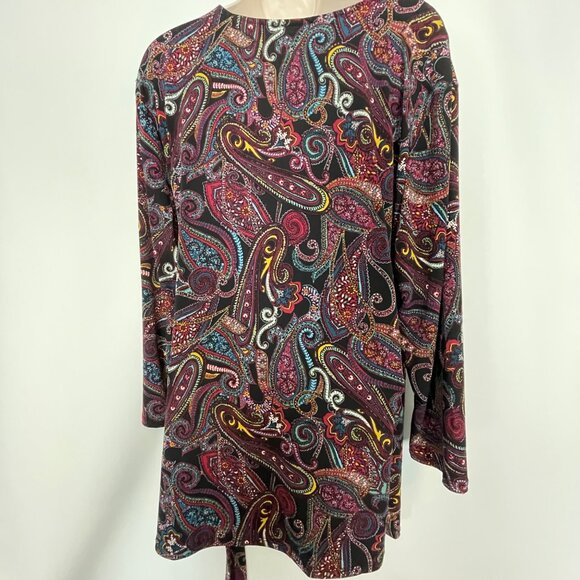 Jaclyn Smith XXL Womens Wrap Blouse Purple Paisley Pattern Whimsigoth - Picture 7 of 10